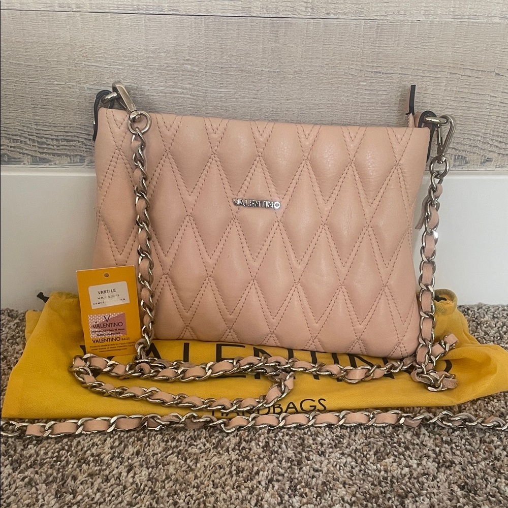 Valentino Pink Diamond-Quilted Crossbody Bag